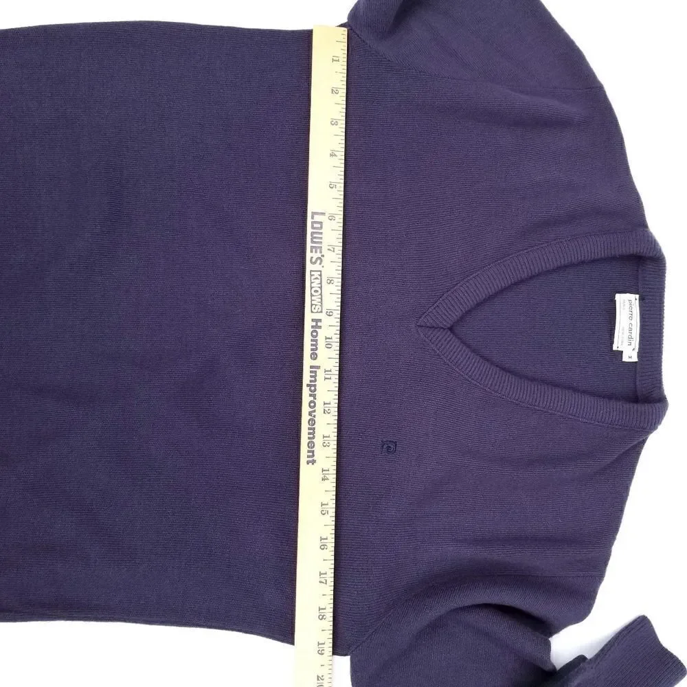 VINTAGE Pierre Cardin Luxe Orlon Purple V-Neck Sweater Old Money Quiet Luxury